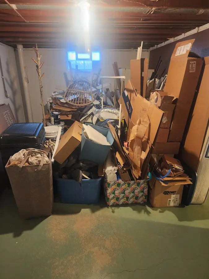 Roll-off dumpster container at job site for Construction Dumpster Rental in Glen Rock